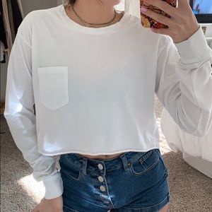 Long sleeve pocketed white Brandy shirt